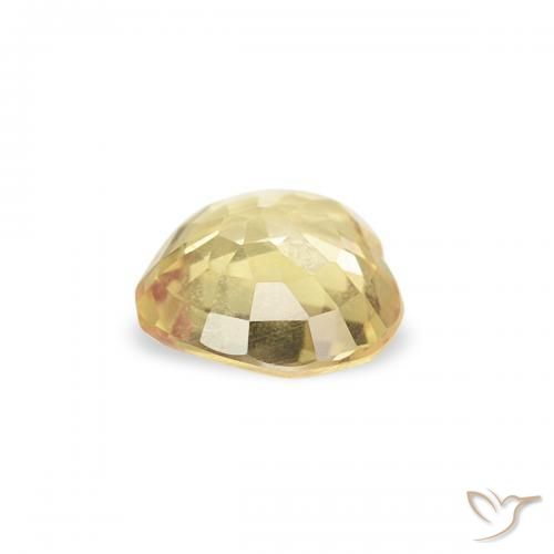 Zaffiro Giallo dorato chiaro naturale da 0.40 ct, Cuore, VS