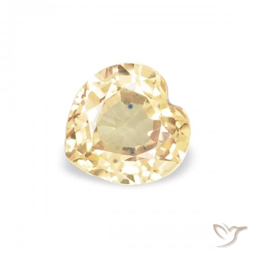 0.43ct Naturale Giallo chiaro Zaffiro, Cuore, VVS-VS