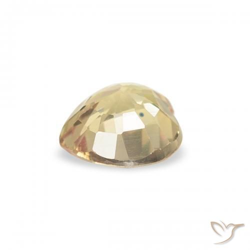 Zaffiro Giallo chiaro naturale da 0.43 ct, Cuore, VVS-VS