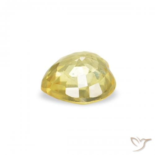 Zaffiro Giallo chiaro naturale da 0.40 ct, Cuore, VS