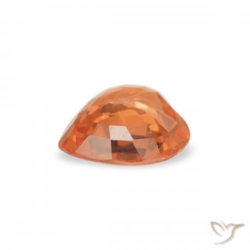 Zaffiro Arancio Medio naturale da 0.38 ct, Cuore, VVS-VS