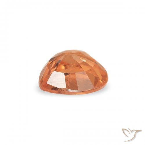 Zaffiro Arancione brillante naturale da 0.43 ct, Cuore, VS