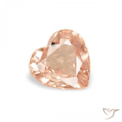 Zaffiro Arancio tigre chiaro naturale da 0.42 ct, Cuore, VVS-VS