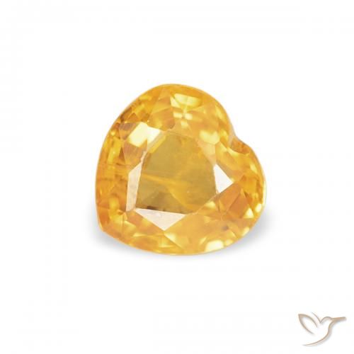 0.44ct Arancione-Oro Zaffiro, Cuore, VVS-VS