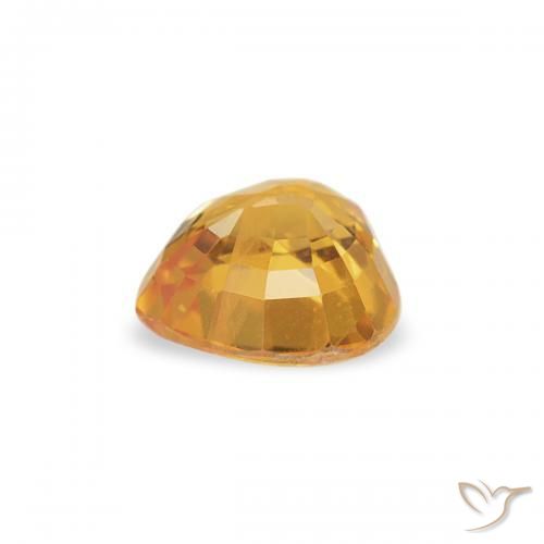 Zaffiro Arancione-Oro naturale da 0.44 ct, Cuore, VVS-VS