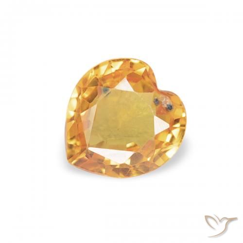 0.43ct Arancio-Oro Zaffiro, Cuore, VVS-VS