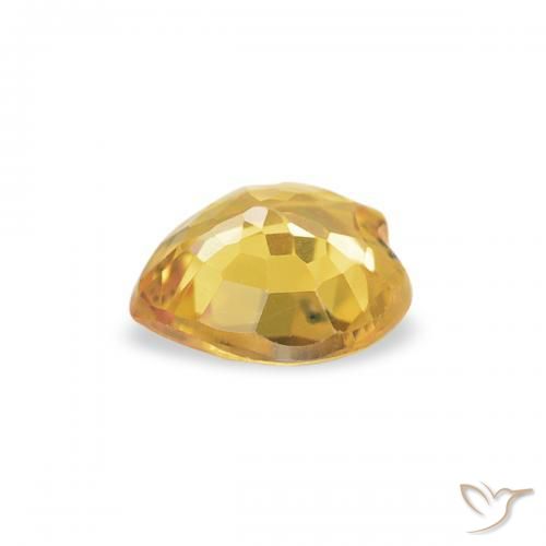 Zaffiro Arancio-Oro naturale da 0.43 ct, Cuore, VVS-VS