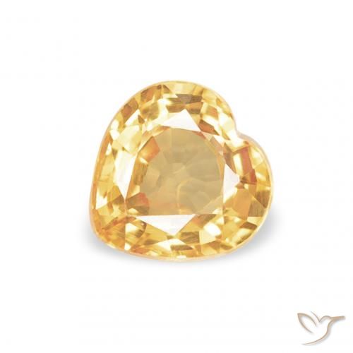 0.44ct Naturale Arancio chiaro-Oro Zaffiro, Cuore, VVS-VS