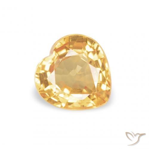 Zaffiro Arancio chiaro-Oro naturale da 0.44 ct, Cuore, VVS-VS