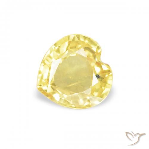 0.41ct Giallo chiaro Zaffiro, Cuore, VVS-VS