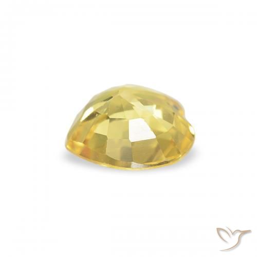 Zaffiro Giallo chiaro naturale da 0.41 ct, Cuore, VVS-VS