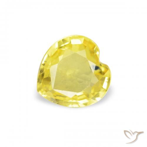 0.39ct Naturale Giallo medio Zaffiro, Cuore, VVS-VS