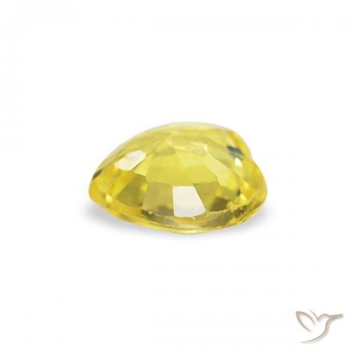 Zaffiro Giallo medio naturale da 0.39 ct, Cuore, VVS-VS