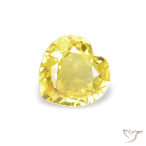 0.40ct Naturale Giallo chiaro Zaffiro, Cuore, VVS-VS