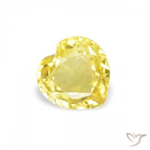 Zaffiro Giallo chiaro naturale da 0.40 ct, Cuore, VVS-VS