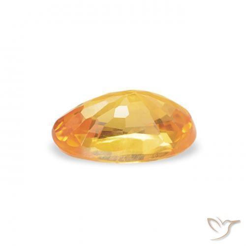 Zaffiro Arancio intenso-OroG naturale da 0.60 ct, Ovale, VS