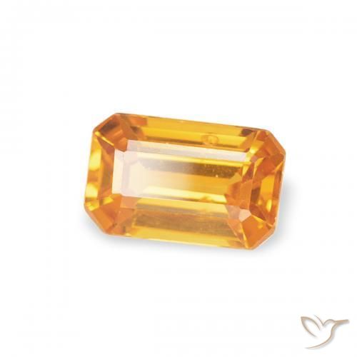 Zaffiro Arancio-Oro naturale da 0.41 ct, Ottagonale / Taglio smeraldo, VS