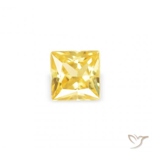 0.18ct Giallo medio Zaffiro, Quadrato, VS