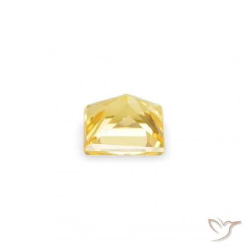 Zaffiro Giallo medio naturale da 0.18 ct, Quadrato, VS