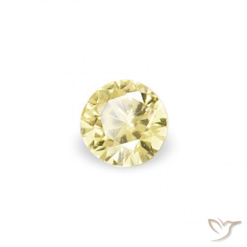 Gemme di Zaffiro Giallo chiaro naturale da 1.88 ct, Rotondo, VVS-VS