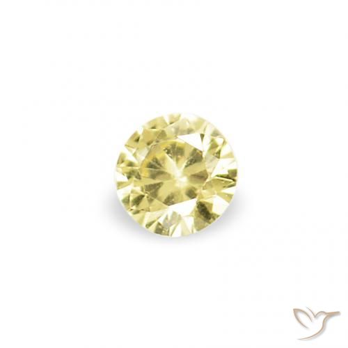 Gemme di Zaffiro Giallo chiaro naturale da 1.54 ct, Rotondo, VVS-VS