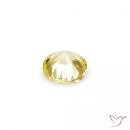 Gemme di Zaffiro Giallo chiaro naturale da 1.54 ct, Rotondo, VVS-VS