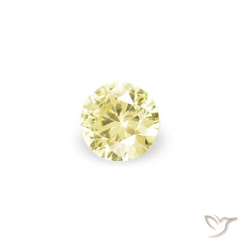 Gemme di Zaffiro Giallo chiaro naturale da 1.52 ct, Rotondo, VVS-VS