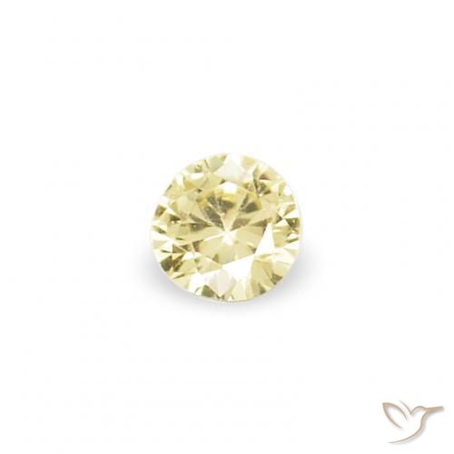 Gemme di Zaffiro Giallo chiaro naturale da 1.54 ct, Rotondo, VVS-VS