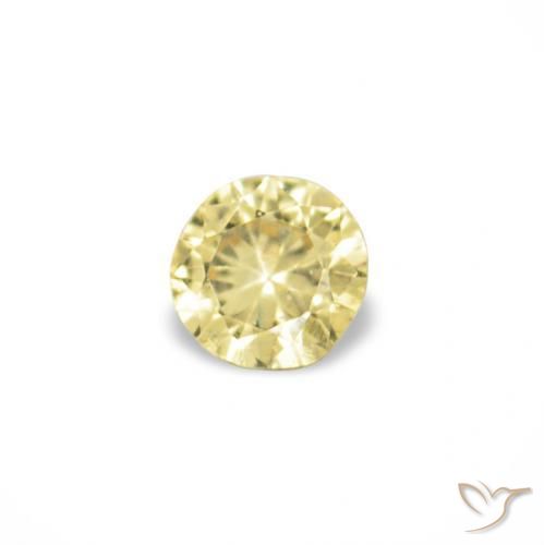 Gemme di Zaffiro Giallo dorato chiaro naturale da 1.54 ct, Rotondo, VVS-VS