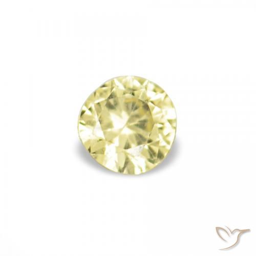 Gemme di Zaffiro Giallo chiaro naturale da 1.52 ct, Rotondo, VVS-VS