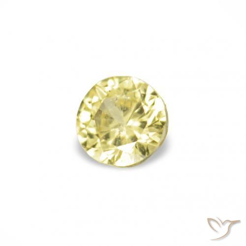 Gemme di Zaffiro Giallo chiaro naturale da 1.53 ct, Rotondo, VVS-VS