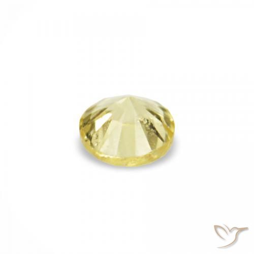 Gemme di Zaffiro Giallo chiaro naturale da 1.53 ct, Rotondo, VVS-VS