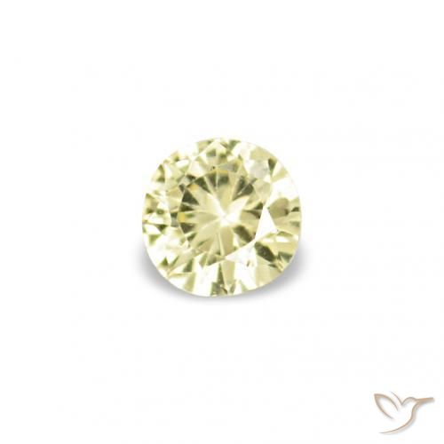 Gemme di Zaffiro Giallo chiaro naturale da 1.53 ct, Rotondo, VVS-VS