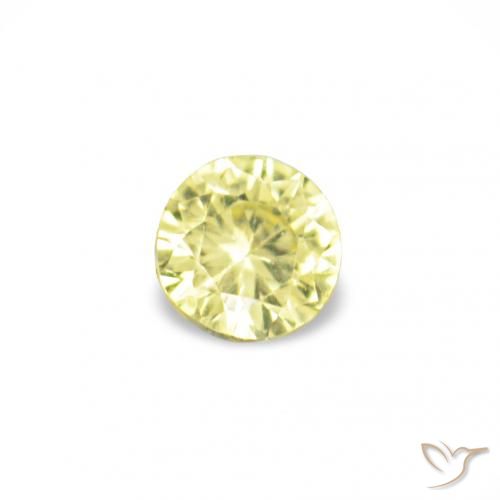Gemme di Zaffiro Giallo chiaro naturale da 1.54 ct, Rotondo, VVS-VS