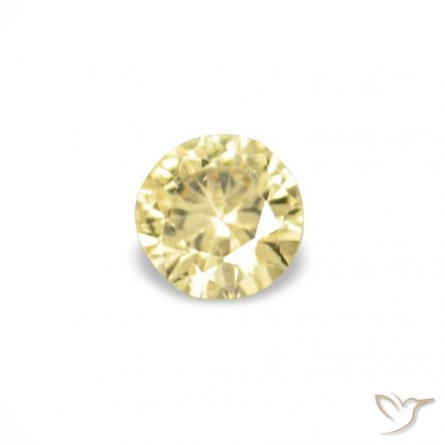 Gemme di Zaffiro Giallo chiaro naturale da 1.54 ct, Rotondo, VVS-VS