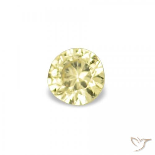 Gemme di Zaffiro Giallo chiaro naturale da 1.53 ct, Rotondo, VVS-VS