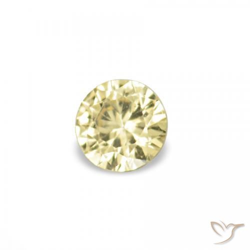 Gemme di Zaffiro Giallo chiaro naturale da 1.52 ct, Rotondo, VVS-VS