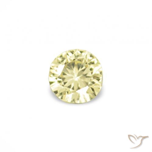 Gemme di Zaffiro Giallo chiaro naturale da 1.55 ct, Rotondo, VVS-VS