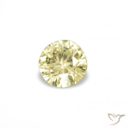 Gemme di Zaffiro Medium Light-Yellow naturale da 1.53 ct, Rotondo, VVS-VS