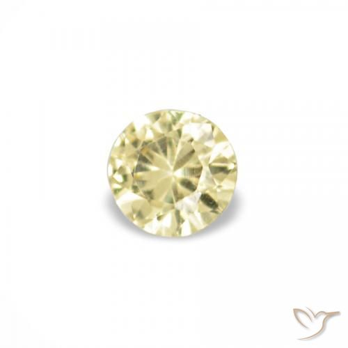 Gemme di Zaffiro Giallo Laguna chiaro naturale da 1.53 ct, Rotondo, VVS-VS