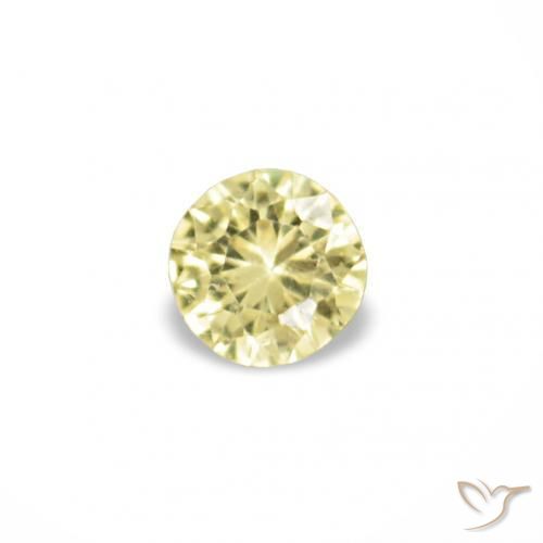 Gemme di Zaffiro Medium Light-Yellow naturale da 1.53 ct, Rotondo, VVS-VS
