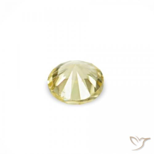 Gemme di Zaffiro Medium Light-Yellow naturale da 1.53 ct, Rotondo, VVS-VS