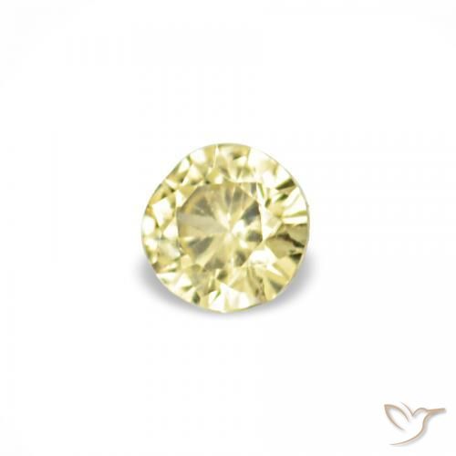 Gemme di Zaffiro Giallo pallido naturale da 1.54 ct, Rotondo, VS