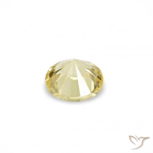 Gemme di Zaffiro Giallo pallido naturale da 1.53 ct, Rotondo, VVS-VS