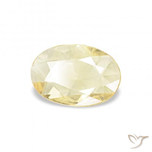 Zaffiro Giallo chiaro naturale da 0.30 ct, Ovale, VVS