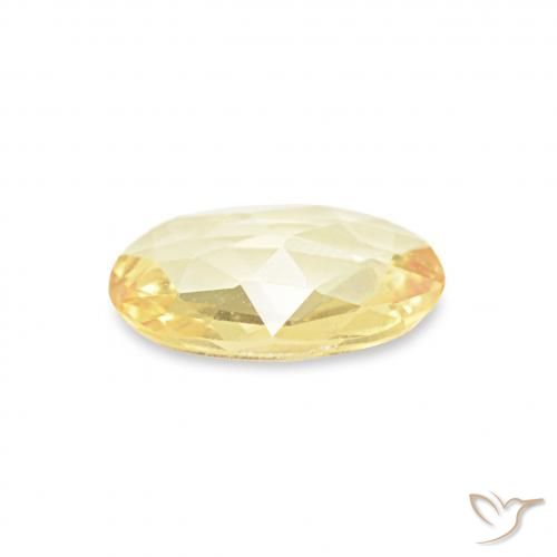 Zaffiro Giallo chiaro naturale da 0.30 ct, Ovale, VVS