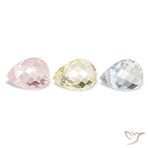 Gemme di Zaffiro Multicolore naturale da 1.98 ct, Taglio briolette, VS