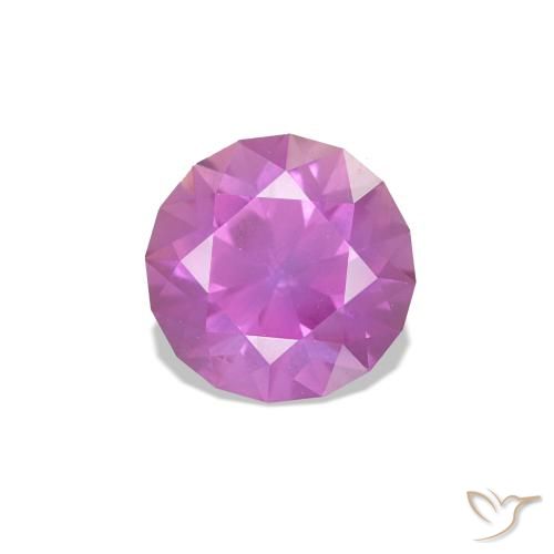 Zaffiro Rosa violetto naturale da 0.76 ct, Rotondo, VVS-VS