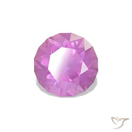 Zaffiro Rosa violetto naturale da 0.76 ct, Rotondo, VVS-VS
