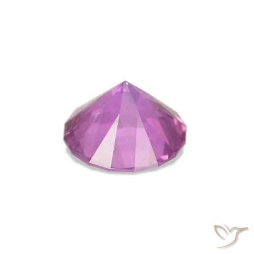 Zaffiro Rosa violetto naturale da 0.76 ct, Rotondo, VVS-VS